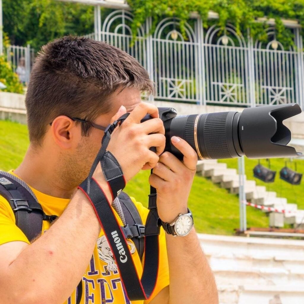 Mariyan Demirev with camera.